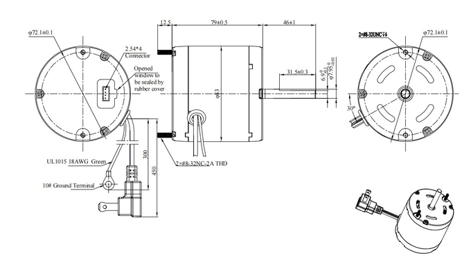 3,3" motore Sensorless Constant Airflow 20VAC 230VAC della CE 4