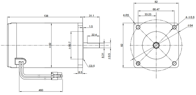 La CC impermeabile IP68 ha spazzolato il diametro 82mm del motore 50 - 300 watt 0